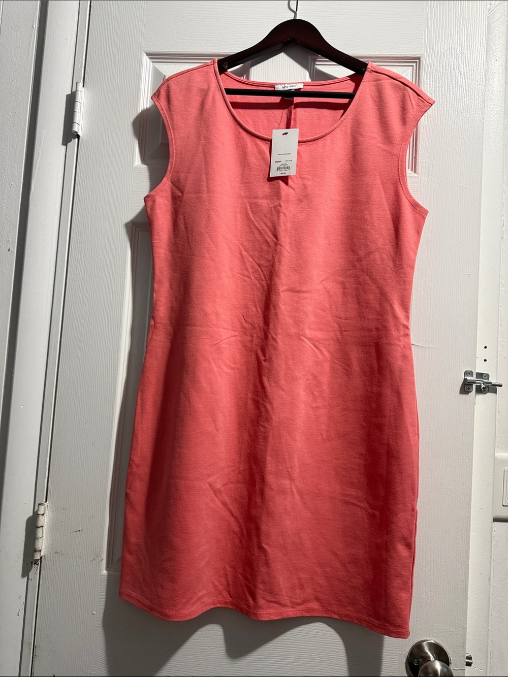 Nine West Coral Shift Cap-Sleeve Mini Dress